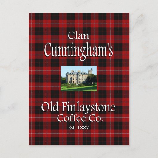 Clan Cunninghams Old Finlaystone Coffee Co. Postkarte (Vorderseite)