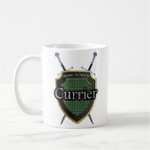 Clan Currie Currier Tartan Shield & Schwerter Kaffeetasse (Links)