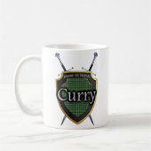 Clan Currie Currytartan-Schild u. Schwerter Kaffeetasse (Links)