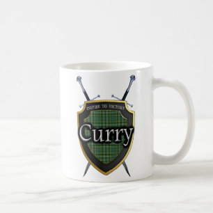 Clan Currie Currytartan-Schild u. Schwerter Kaffeetasse