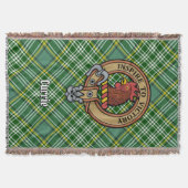 Clan Currie Hahn-Wappen über Tartan Decke (Vorderseite)