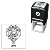 Clan Currie Lion Wappen Selbstfarbige Briefmarke Permastempel (Beispiel)