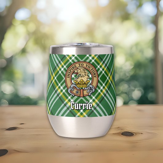 Clan Currie Lion Wappen über Tartan