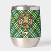 Clan Currie Lion Wappen über Tartan (Vorderseite)