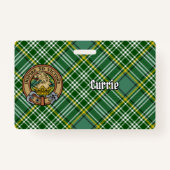 Clan Currie Lion Wappen über Tartan Ausweis (Vorderseite)