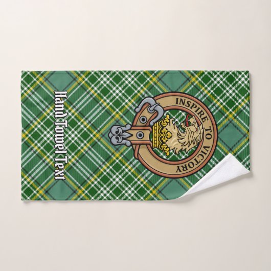 Clan Currie Lion Wappen über Tartan Badhandtuch Set (Handtuch)