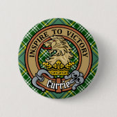 Clan Currie Lion Wappen über Tartan Button (Vorderseite)
