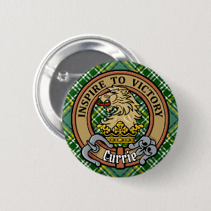 Clan Currie Lion Wappen über Tartan Button