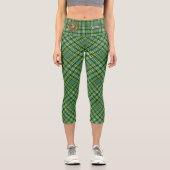 Clan Currie Lion Wappen über Tartan Capri Leggings (Vorderseite)