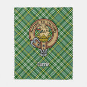 Clan Currie Lion Wappen über Tartan Fleecedecke (Vorderseite)