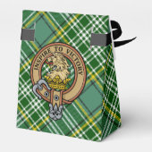Clan Currie Lion Wappen über Tartan Geschenkschachtel (Rückseite)