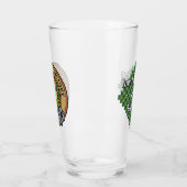 Clan Currie Lion Wappen über Tartan Glas (Links)