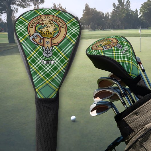 Clan Currie Lion Wappen über Tartan Golf Headcover