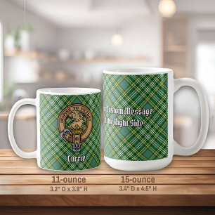 Clan Currie Lion Wappen über Tartan Kaffeetasse
