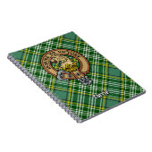 Clan Currie Lion Wappen über Tartan Notizblock (Rechte Seite)