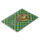 Clan Currie Lion Wappen über Tartan Notizblock (Linke Seite)
