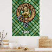Clan Currie Lion Wappen über Tartan Poster (Küche)