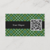 Clan Currie Lion Wappen über Tartan Visitenkarte (Rückseite)