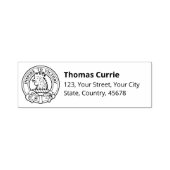 Clan Currie Rooster Wappen Selbstfarbige Briefmark Permastempel (Design)