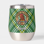 Clan Currie Rooster Wappen über Tartan (Vorderseite)