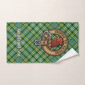 Clan Currie Rooster Wappen über Tartan Badhandtuch Set (Handtuch)
