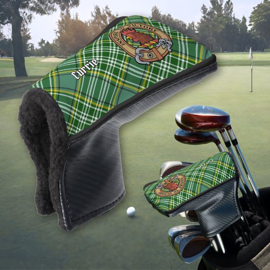 Clan Currie Rooster Wappen über Tartan Golf Head C Headcover