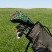Clan Currie Rooster Wappen über Tartan Golf Headcover (In SItu)
