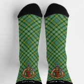 Clan Currie Rooster Wappen über Tartan Socken (Oben)