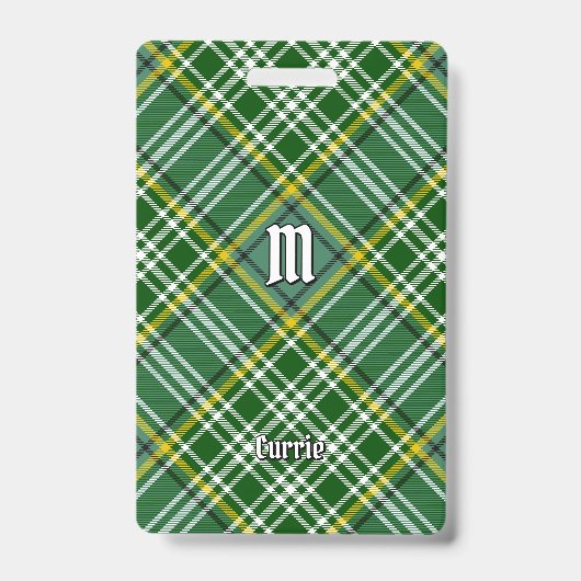 Clan Currie Tartan Ausweis (Vorderseite)