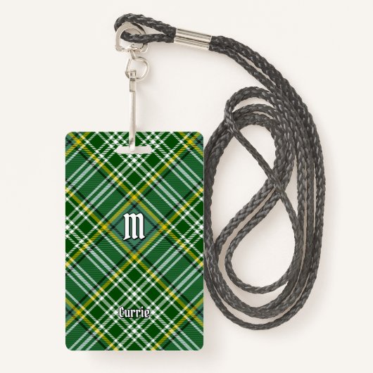 Clan Currie Tartan Ausweis (Vorderseite mit Schlüsselband)