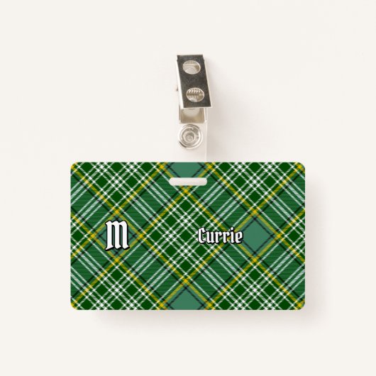 Clan Currie Tartan Ausweis (Vorderseite mit Klammer)