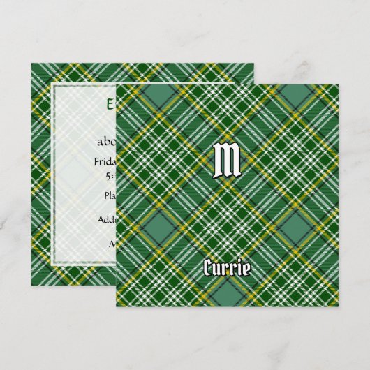Clan Currie Tartan Einladung (Vorne/Hinten)