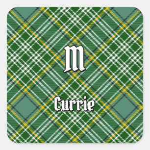 Clan Currie Tartan Quadratischer Aufkleber
