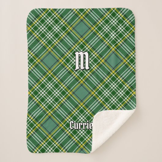 Clan Currie Tartan Sherpadecke (Vorderseite)