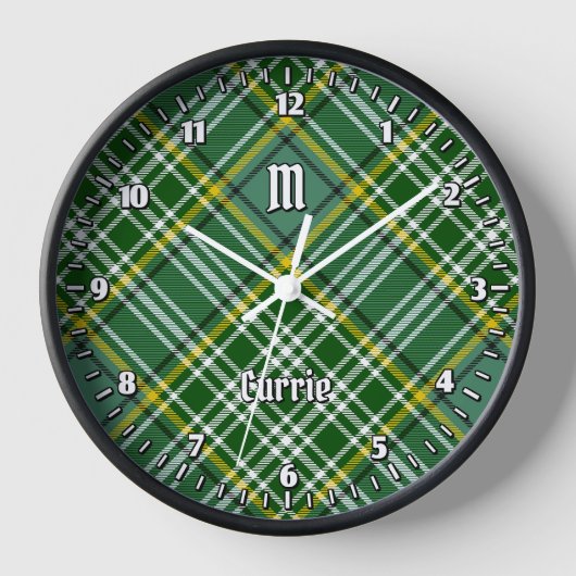 Clan Currie Tartan Uhr (Vorderseite)