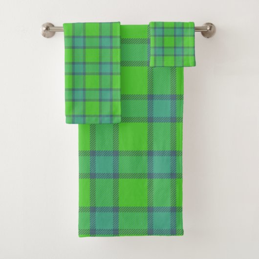 Clan Davidson Plaid Tartan Blau & Grün Badhandtuch Set (Insitu)