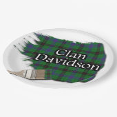 Clan Davidson Scottish Tartan Paint Brush Pappteller (Schrägansicht)