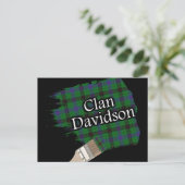 Clan Davidson Scottish Tartan Paint Brush Postkarte (Stehend Vorderseite)