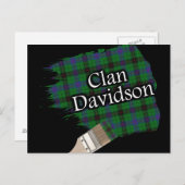 Clan Davidson Scottish Tartan Paint Brush Postkarte (Vorne/Hinten)