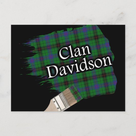 Clan Davidson Scottish Tartan Paint Brush Postkarte (Vorderseite)