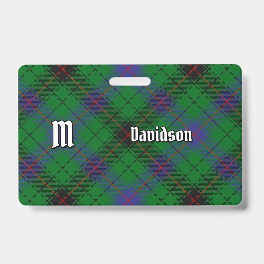 Clan Davidson Tartan Ausweis (Vorderseite)