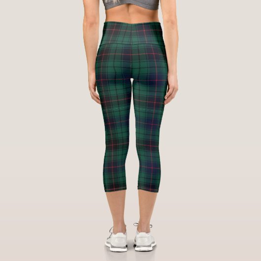 Clan Davidson Tartan Kariert Capri Leggings (Rückseite)