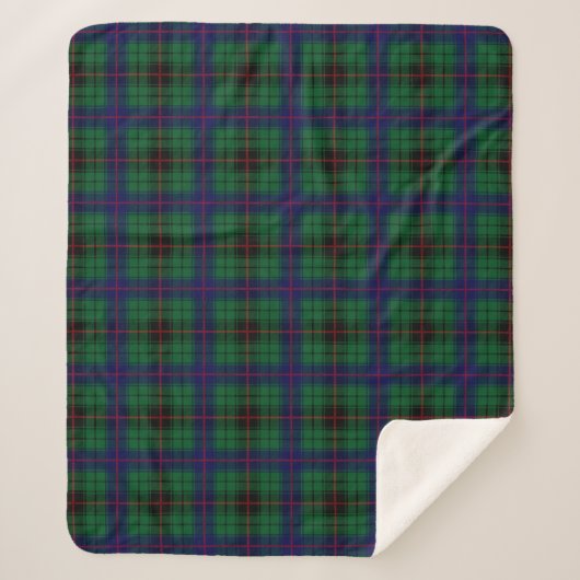 Clan Davidson Tartan Kariert Sherpadecke (Vorderseite)