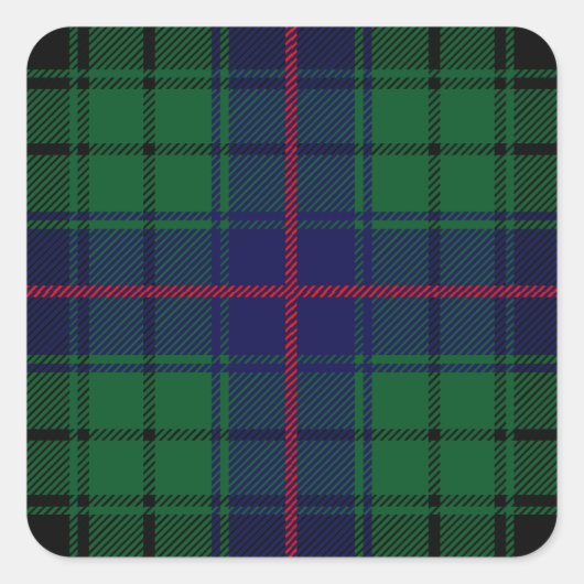 Clan Davidson Tartan Quadratischer Aufkleber (Vorderseite)