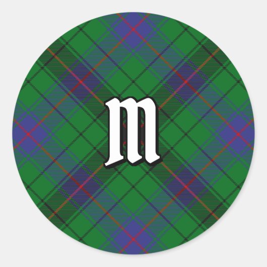 Clan Davidson Tartan Runder Aufkleber (Vorderseite)