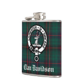 Clan Davidson Wappen Abzeichen und Tartan Flachmann (Links)