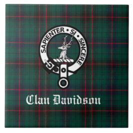 Clan Davidson Wappen Abzeichen und Tartan Fliese