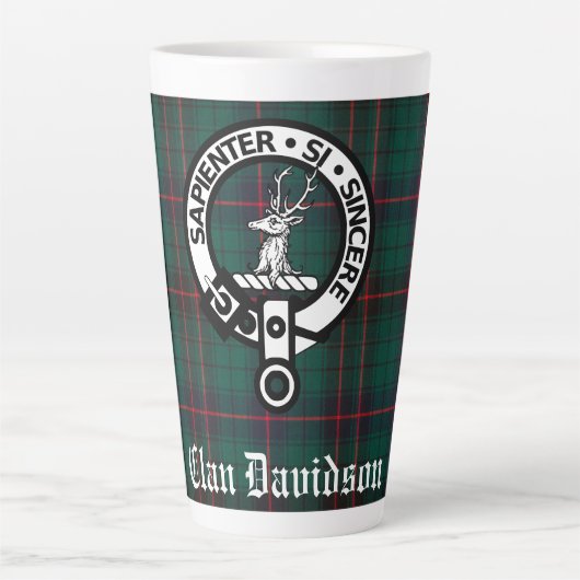 Clan Davidson Wappen Abzeichen und Tartan individu Milchtasse (Vorderseite)