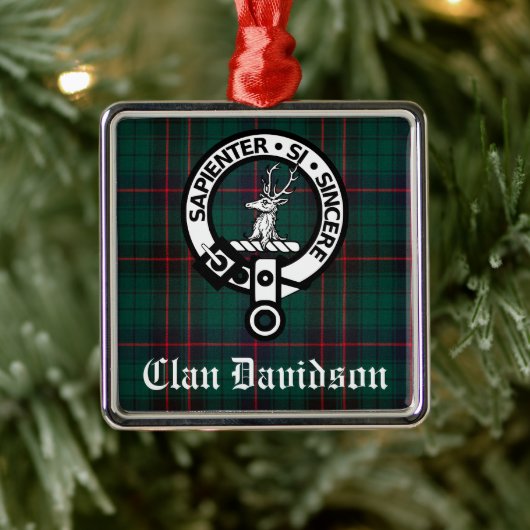 Clan Davidson Wappen Abzeichen und Tartan individu Ornament Aus Metall (Baum)