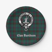 Clan Davidson Wappen Abzeichen und Tartan Pappteller (Vorderseite)